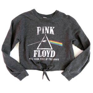 Pink Floyd Women's Cropped Tie Front Sweater